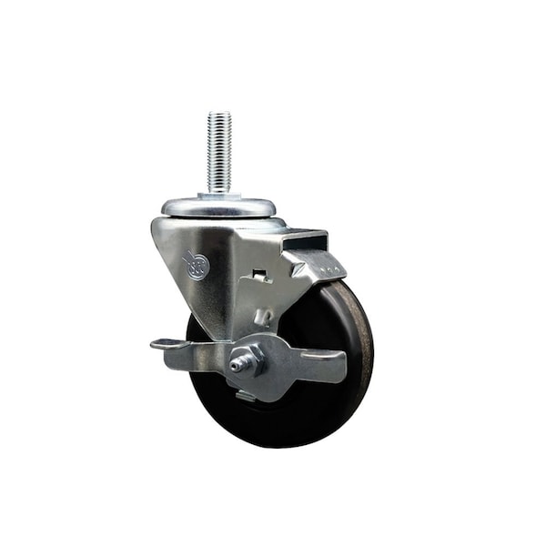 35 Inch Phenolic Wheel Swivel 34 Inch Threaded Stem Caster with Brake SCC